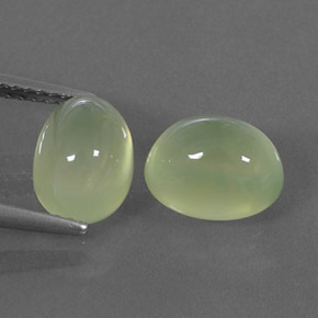 캐럿 천연 그린 프레나이트 보석, 투명한, 9.1×7 mm, 투명/반투명