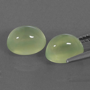 캐럿 천연 그린 프레나이트 보석, 투명한, 9.1×7 mm, 투명/반투명