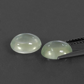 3.56캐럿 천연 그린 프레나이트 보석, 타원형 컷, 8.7×6.9 mm, 투명한