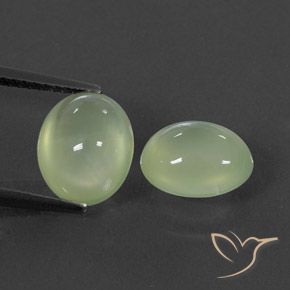 5.16ctw 자연스러운 Pale Pear Green  프레나이트, 타원형, 투명/반투명