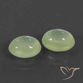 5.16캐럿 천연 Pale Pear Green  프레나이트 보석, 타원형, 투명/반투명