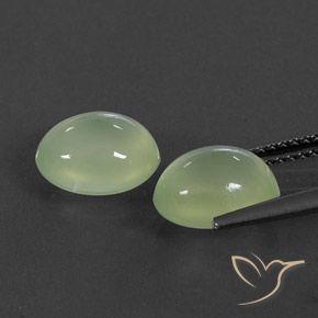 5.16캐럿 천연 Pale Pear Green  프레나이트 보석, 타원형, 투명/반투명