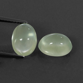 캐럿 천연 그린 프레나이트 보석, 투명한, 9.7×7.8 mm, 투명/반투명
