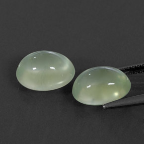캐럿 천연 그린 프레나이트 보석, 투명한, 9.7×7.8 mm, 투명/반투명