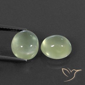 4.87ctw 자연스러운 Pale Green  프레나이트, 타원형, 투명/반투명
