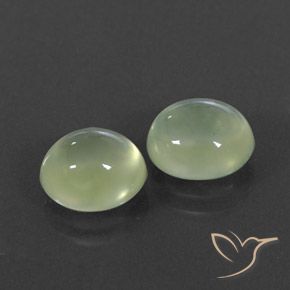 4.87캐럿 천연 Pale Green  프레나이트 보석, 타원형, 투명/반투명