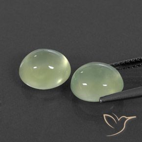 4.87캐럿 천연 Pale Green  프레나이트 보석, 타원형, 투명/반투명