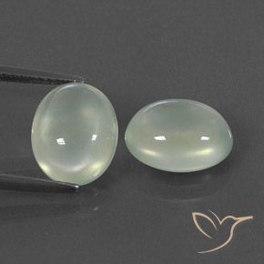 6.48ctw 자연스러운 Light Hazel Green    프레나이트, 타원형, 투명/반투명