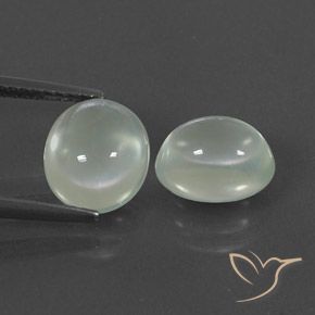 5.18캐럿 천연 연한 녹빛 화이트 프레나이트 보석, 투명한, 9×7.4 mm, 투명/반투명