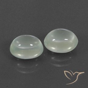 5.18캐럿 천연 연한 녹빛 화이트 프레나이트 보석, 투명한, 9×7.4 mm, 투명/반투명