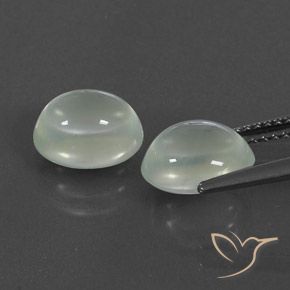 5.18캐럿 천연 연한 녹빛 화이트 프레나이트 보석, 투명한, 9×7.4 mm, 투명/반투명