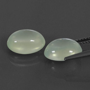 캐럿 천연 그린 프레나이트 보석, 투명한, 10.9×8.5 mm, 투명/반투명