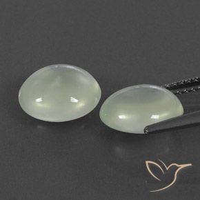 5.53캐럿 천연 Olive Green  프레나이트 보석, 타원형, 투명/반투명