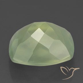 5.58캐럿 천연 Light Green  프레나이트, 쿠션 컷, 12×10 mm, 투명한