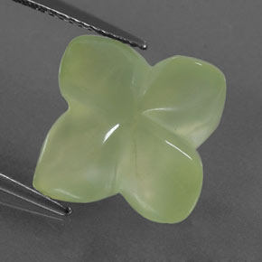 11.73캐럿 천연 그린 프레나이트, 투명한, 13.8×13.5 mm, 투명/반투명