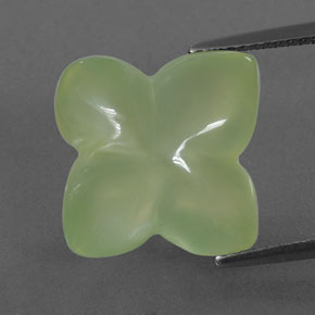 11.73캐럿 천연 그린 프레나이트, 투명한, 13.8×13.5 mm, 투명/반투명