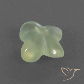 3.40캐럿 천연 Pale Green  프레나이트, 플라워 컷, 투명/반투명