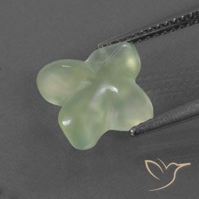 3.40캐럿 천연 Pale Green  프레나이트, 플라워 컷, 투명/반투명