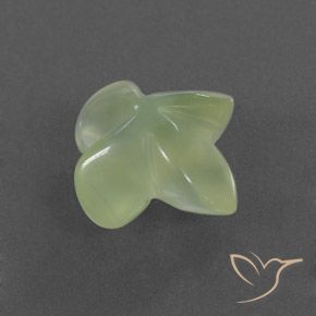 5.10캐럿 천연 Pale Pear Green  프레나이트, 플라워 컷, 투명/반투명