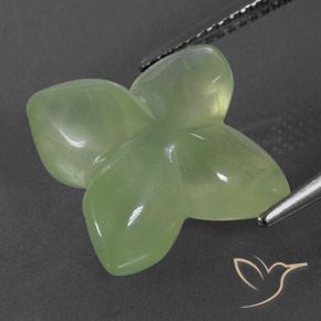 9.49캐럿 천연 Yellow Green  프레나이트, 플라워 컷, 투명/반투명