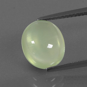 3.53캐럿 천연 그린 프레나이트, 타원형 컷, 11×9.3 mm, 투명한
