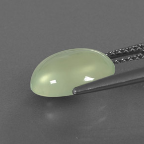 3.53캐럿 천연 그린 프레나이트, 타원형 컷, 11×9.3 mm, 투명한