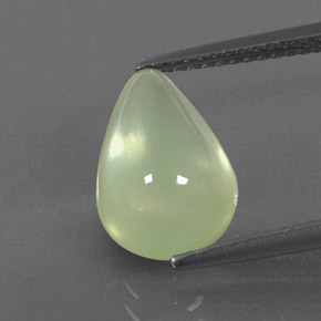 3.60캐럿 천연 옐로우 그린 프레나이트, 배 모양, 12.5×8.3 mm, 투명한