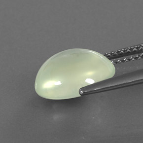 3.53캐럿 천연 그린 프레나이트, 타원형 컷, 10.4×9.4 mm, 투명한
