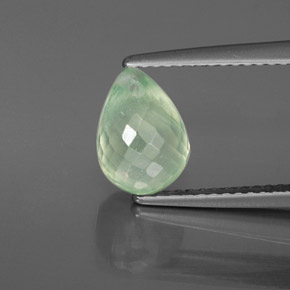 2.46캐럿 천연 그린 프레나이트, 브리올레트, 9.2×6.5 mm, 투명한