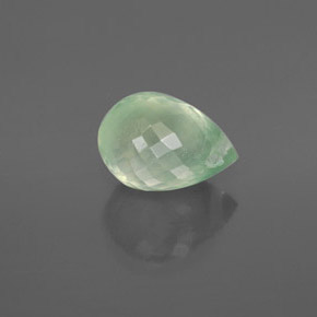 2.46캐럿 천연 그린 프레나이트, 브리올레트, 9.2×6.5 mm, 투명한