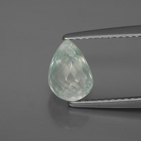 1.73캐럿 천연 그린 프레나이트, 브리올레트, 8×5.8 mm, 투명한