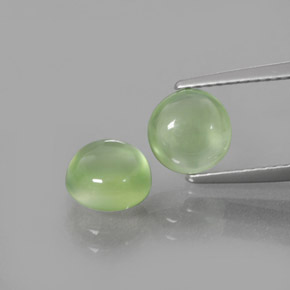 2.97캐럿 천연 그린 프레나이트 보석, 라운드 컷, 6.87 mm, 투명한