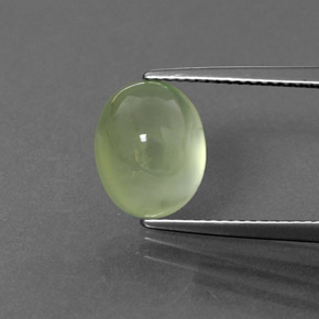 4.45캐럿 천연 그린 프레나이트, 타원형 컷, 10.7×8.6 mm, 투명한