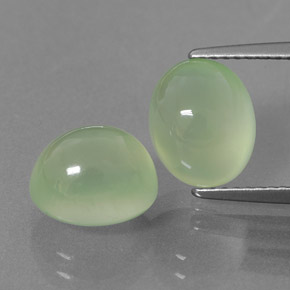 7.43캐럿 천연 그린 프레나이트 보석, 투명한, 9.6×7.9 mm, 투명/반투명
