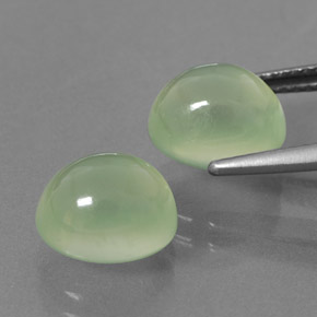 7.43캐럿 천연 그린 프레나이트 보석, 투명한, 9.6×7.9 mm, 투명/반투명