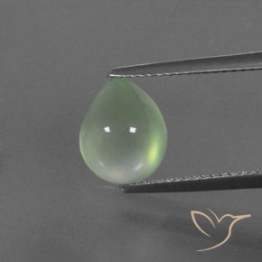 3.35ct 자연스러운 밝은 노란색 녹색 프레나이트, 배 모양, 투명한