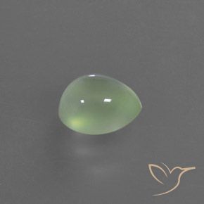 3.35캐럿 천연 밝은 노란색 녹색 프레나이트, 배 모양, 투명한