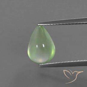 3.31ct 자연스러운 미디엄 그린 프레나이트, 배 모양, 투명한