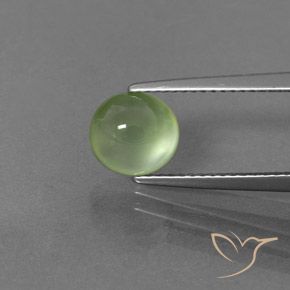 2.11ct 자연스러운 연두색 프레나이트, 타원형, 투명한