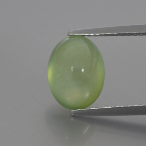 3.82캐럿 천연 그린 프레나이트, 투명한, 10.4×8 mm, 투명/반투명