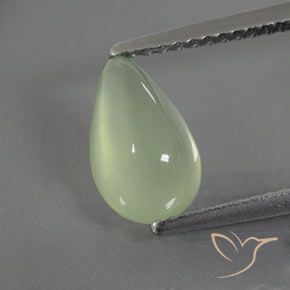 1.77ct 자연스러운 옅은 녹색 프레나이트, 배 모양, 투명/반투명