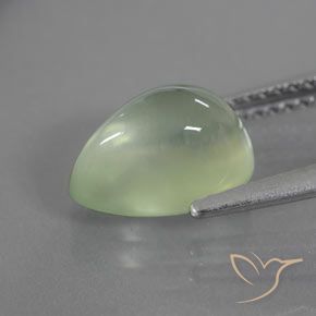 2.95캐럿 천연 연한 초록색 프레나이트, 배 모양, 투명/반투명