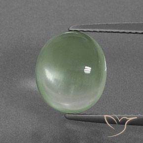 4.10ct 자연스러운 밝은 노란색 녹색 프레나이트, 타원형, 투명한