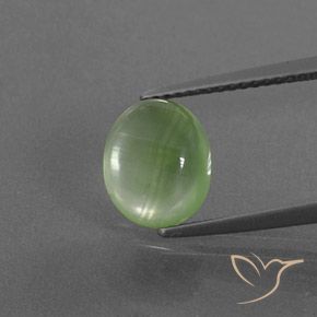 3.16ct 자연스러운 황록색 프레나이트, 타원형, 투명한