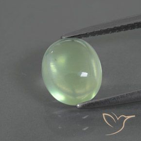 1.82ct 자연스러운 밝은 노란색 녹색 프레나이트, 타원형, 투명한