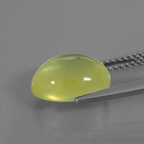 3.99캐럿 천연 연두색 프레나이트, 투명한, 투명/반투명