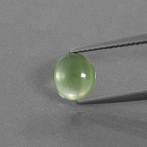 1.35캐럿 천연 그린 프레나이트, 타원형 컷, 7.5×6.8 mm, 투명한