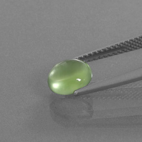 1.35캐럿 천연 그린 프레나이트, 타원형 컷, 7.5×6.8 mm, 투명한