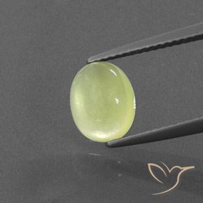 1.75ct 자연스러운 라이트 레몬 옐로우 프레나이트, 타원형, 투명/반투명