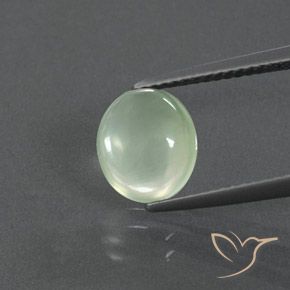 2.18ct 자연스러운 옅은 황록색 프레나이트, 타원형, 투명한